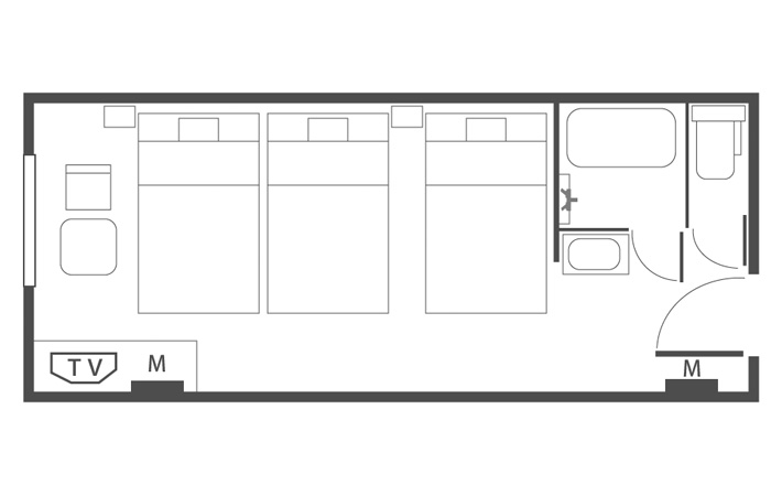トリプルルーム［禁煙］