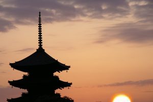 夕焼けの東寺